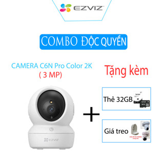 [DEAL ĐỘC QUYỀN] COMBO Camera Ezviz C6N pro Color 2K tặng kèm thẻ 32gb, giá dome treo tường (BH 24T)