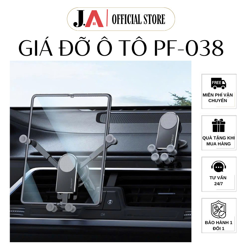 Giá Đỡ Điện Thoại Cho Ô Tô PF-038 Kích Thướt 4,7-7inch, Gắn Khe Điều Hòa Xe Hơi Bằng Kim Loại Chất L