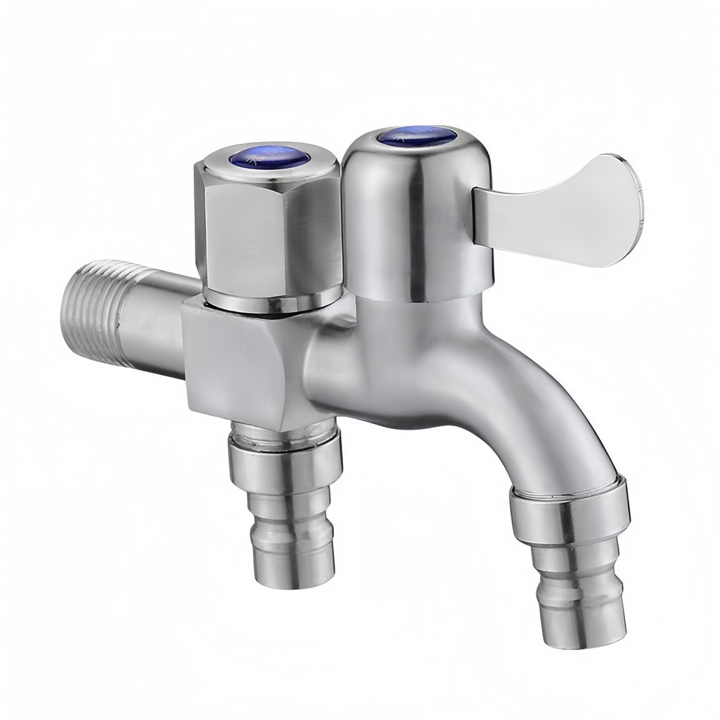 【Hwang】Vòi nước lõi inox 304 chia 2 đầu ra độc lập tiện dụng - Vòi nước 2 đầu cho máy giặt chia nước