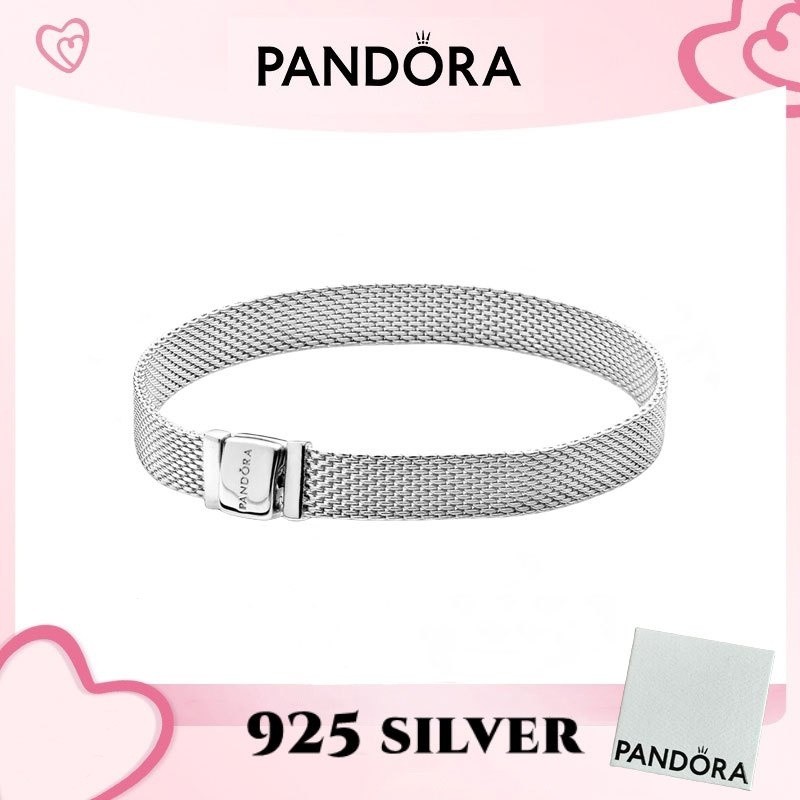 100% PANDORA S925 sterling bạc trang sức vòng tay mặt dây chuyền Pandora Reflexions Lưới Vòng tay