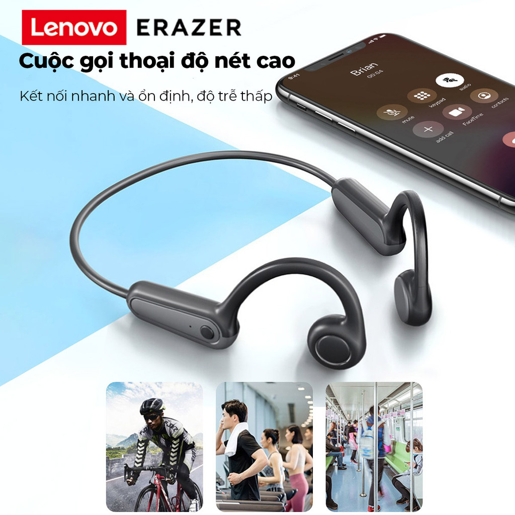 Lenovo ERAZER XF22 Tai nghe không dây Dẫn truyền xương Bluetooth 5.4 Tai nghe thể thao Điều khiển bằng cảm ứng Tai nghe âm thanh nổi HIFI Tai nghe chống nước | BigBuy360 - bigbuy360.vn