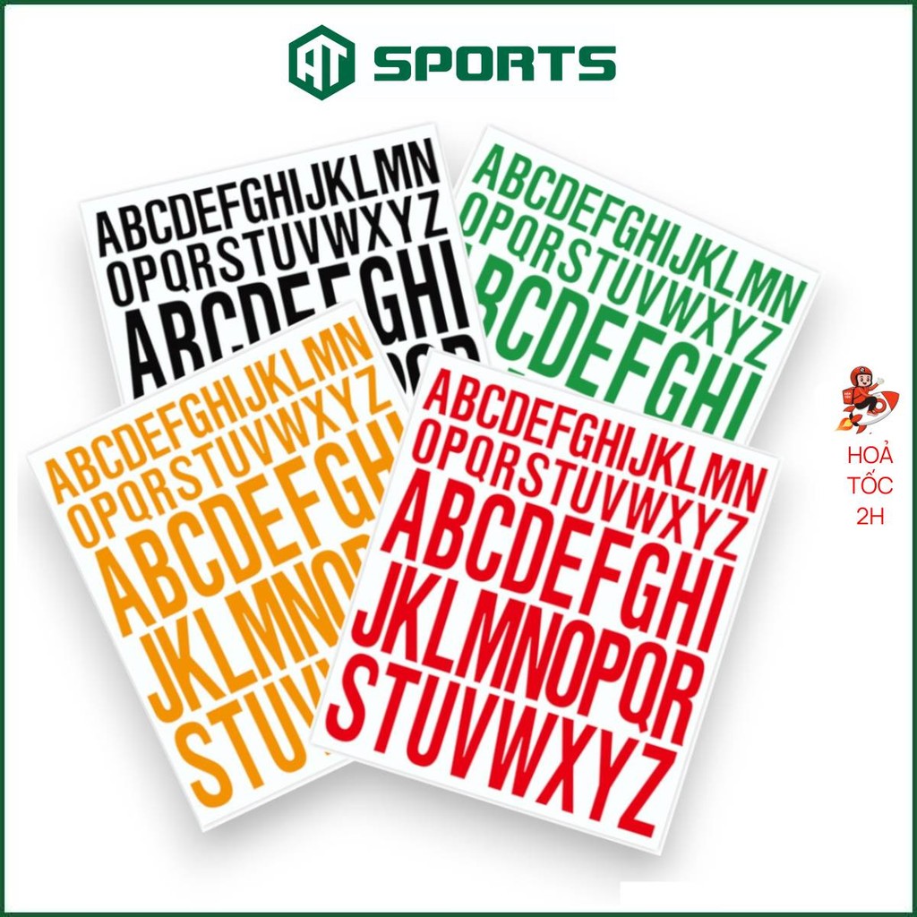 Decal Chữ Cái Từ A-Z (2.5cm, 5cm) - Tem Dán Từ A đến Z Không Thấm Nước - Tem Chữ Cái Dán Đồ Dùng