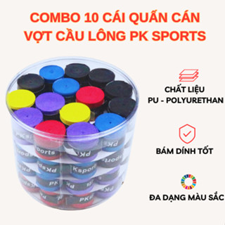 Combo 10 Cái Quấn Cán Vợt Cầu Lông PK Sports, Băng Quấn Cán Vợt Cầu Lông Màu Lộn Xộn
