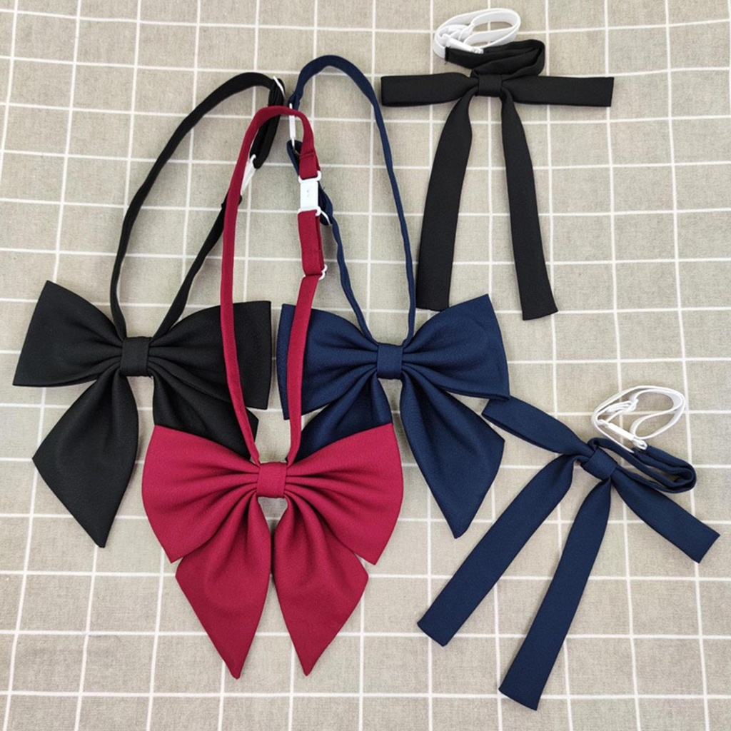 Cà vạt JK màu trơn không có dây buộc phụ kiện đồng phục hoa