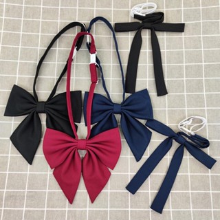 Cà vạt JK màu trơn không có dây buộc phụ kiện đồng phục hoa