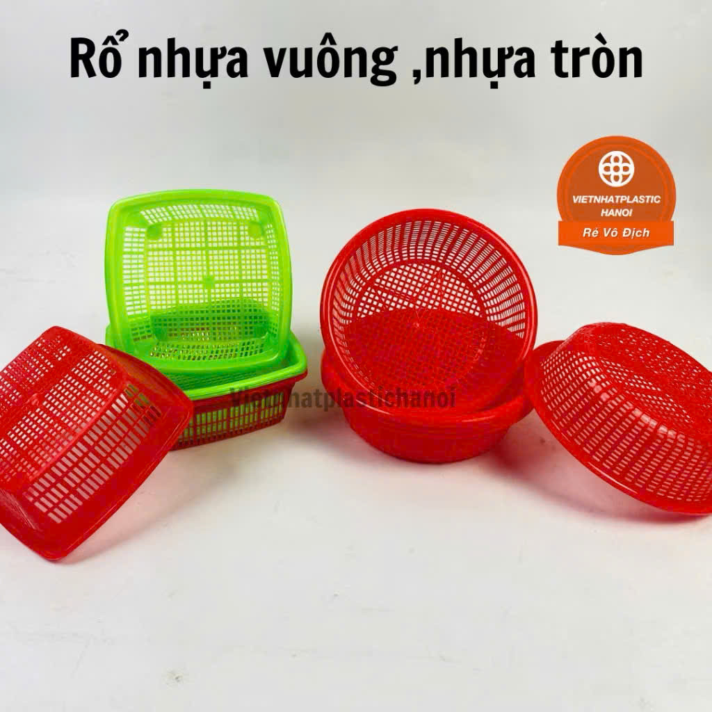 COM BO 5 CÁI Rổ nhựa vuông, nhựa tròn NHỰA VIỆT NHẬT CHÍNH HÃNG MÃ3295,MÃ3291 khoisiviethieu