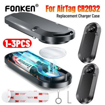 Fonken Di Động Từ Tính Cho Airtag 10 Năm Kéo Dài Tuổi Thọ Ốp Lưng Chống Thấm Nước CR2032 Pin Sạc Thay Thế