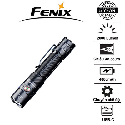 Fenix PD35R ACE – Đèn Pin Chiến Thuật 2000 Lumen, chiếu xa 380m, Tùy Chỉnh 3 Chế Độ Sáng