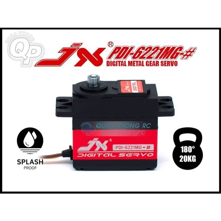 Servo JX PDI-6221MG-# 20Kg Digital Metal Gear Splash Proof Servo Nhông Kim Loại Chống Văng Nước