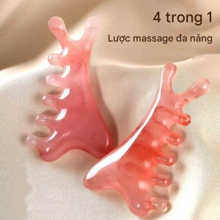 [Mới] Dụng cụ giảm béo mặt Máy mát xa mặt Gua Sha để Massage mặt cổ hàm tai Massage mắt Đa chức năng Lược Massage cạo đầu bằng nhựa Lược kinh tuyến cơ thể da đầu Hàng có sẵn