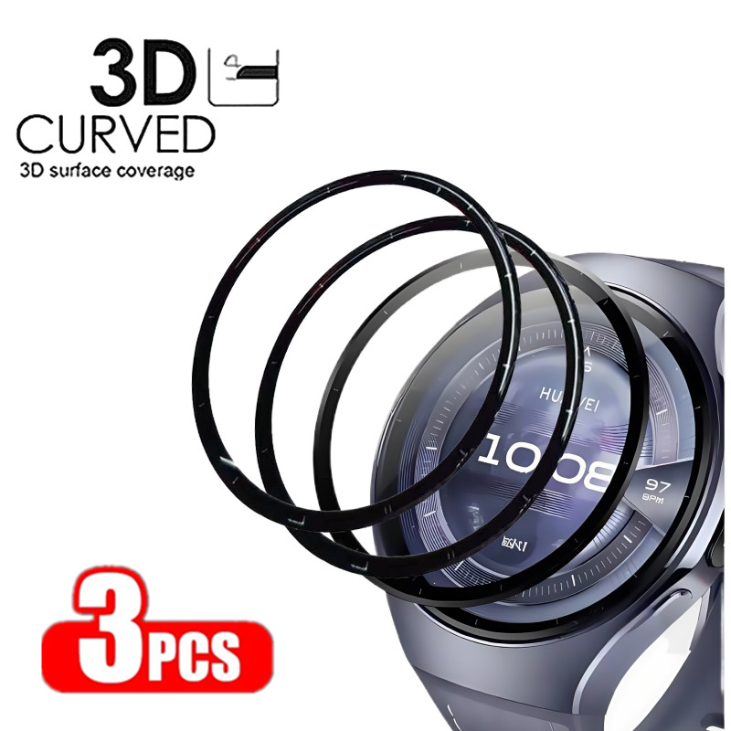 3 Miếng Dán Bảo Vệ Màn Hình Cong Gốm Sứ 3D Cho Huawei Watch 5 46mm 42mm Phim Bảo Vệ Không Kính Trên 