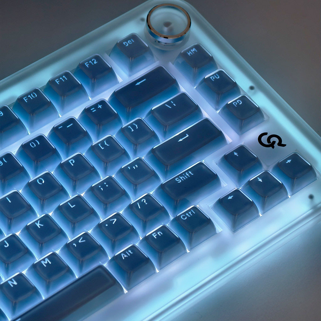 Blue Crystal Keycaps OEM Profile 136 Phím PC PBT Letter Light Transmission Wooting Aula F75 Alice Me