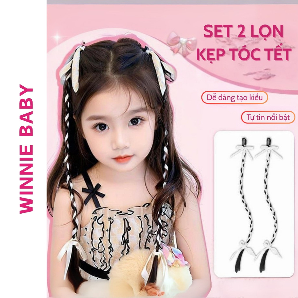 Set 2 Lọn Kẹp Tóc Tết Sẵn Dạng Kẹp Phong Cách Y2K Thời Trang Cho Nữ TB