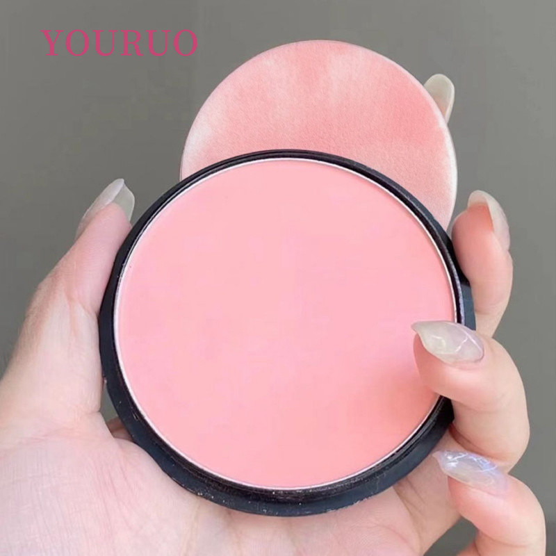 YOURUO Dâu Sữa Bột Blusher Đĩa Mờ Dễ Tô Màu Tự Nhiên Dung Tích Lớn Bột Blusher Đào Trà Sữa Bột Blush