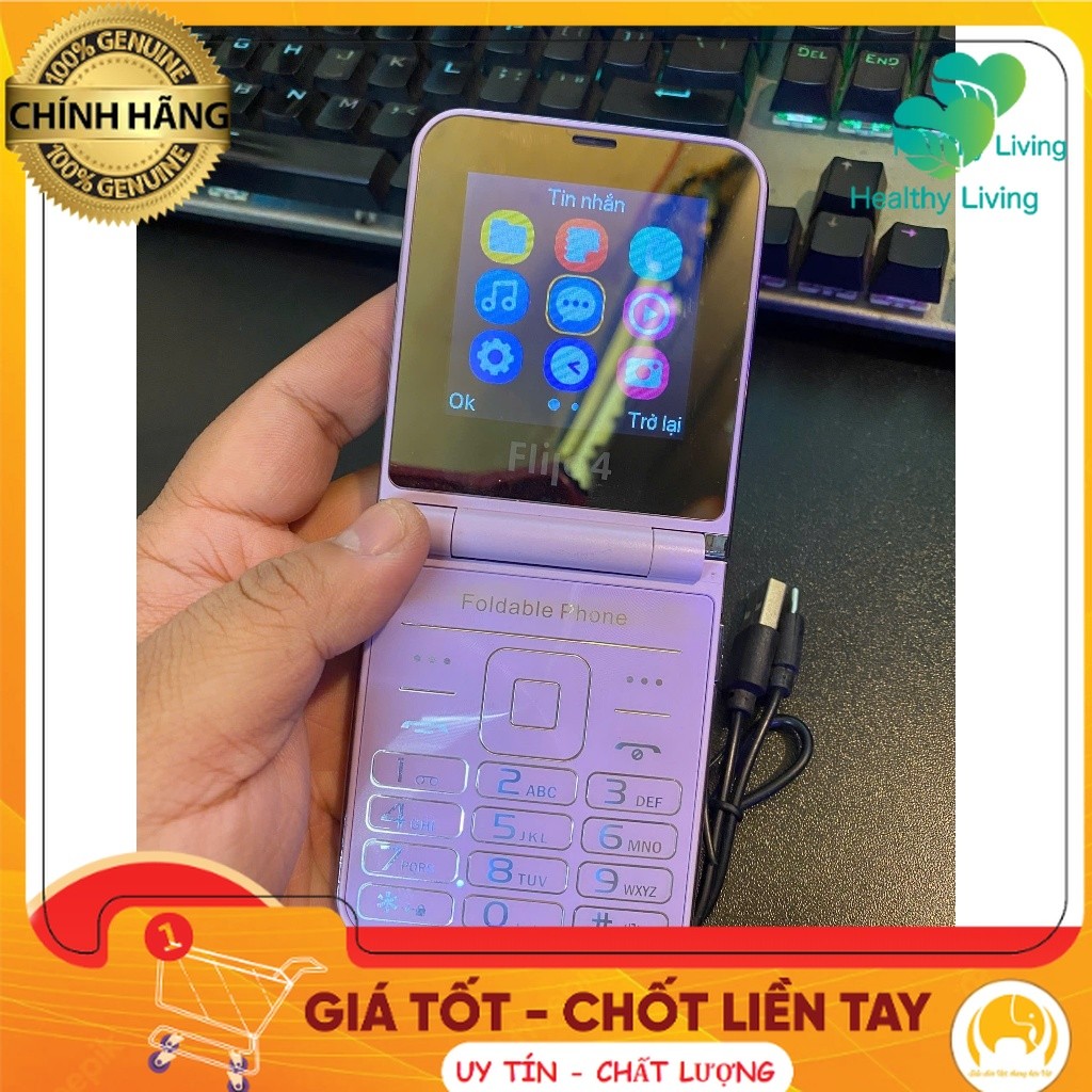 [Like New 95%] Điện Thoại Nắp Gập Flilo-4 – 4 Sim 4 Sóng,Camera, Đổi Giọng, Pin Lâu, Radio, Loa To