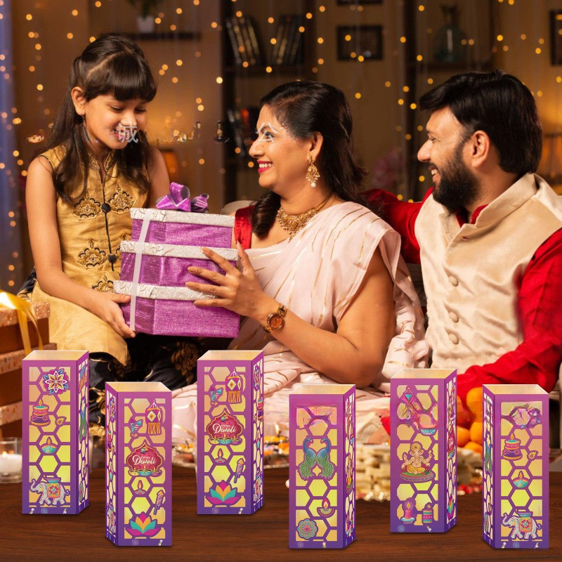 6 Chiếc 2025 Diwali Vật Dụng Trang Trí Vui Vẻ Deepavali Lễ Hội Trang Trí Deepavali Tiệc Trang Trí Ti