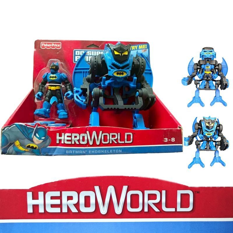 Hàng sẵn có Fisher-Price DC Siêu Anh Hùng Batman Robot Batmobile Aquaman Đồ Chơi Di Chuyển Được Đồ T