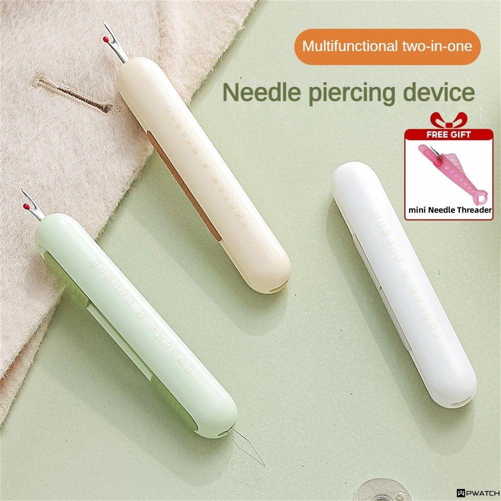 (Gift) 2-in-1 Double Head Needle Threading Machine, Thread Remover, Manual Sewing Tool, Portable Nee