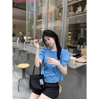 SUNNYCOLOR áo sơ mi nữ áo kiểu hàn quốc rực rỡ dramatic Tối giản Xinh  WCS24706Q1 28Z240709