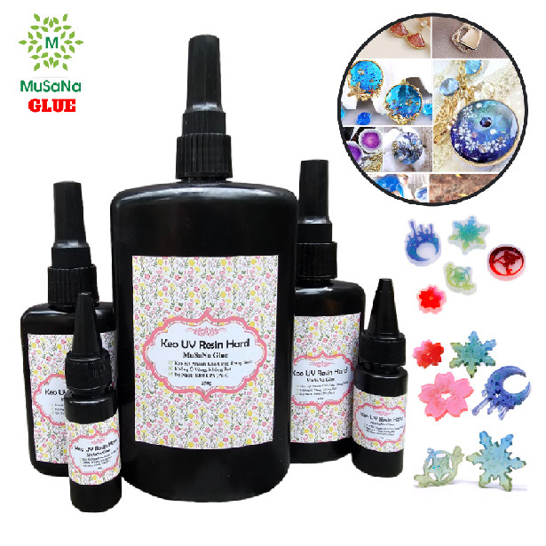 Keo UV Resin MuSaNa Glue, Keo Resin UV Trong Suốt Cứng Nhanh Khô Không Bị Ố Làm Móc Khóa Thủ Công DI