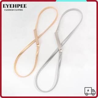 EYEHPEE Váy Thắt lưng co giãn, Thắt lưng kim loại màu trơn hợp kim, Dây thắt lưng co giãn hữu ích
