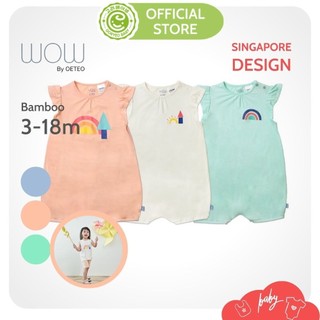 Set 3 Bodysuit Bamboo Cho Bé Gái Wow By Oeteo Size 3-18m - Body Sợi Tre Cho Bé Thoáng Mát