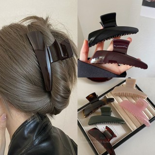 2024 kích thước lớn acrylic hình thang kẹp tóc cá mập kẹp