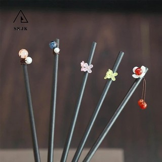Trâm cài tóc SKJK bằng gỗ thiết kế đơn giản phong cách Trung Hoa