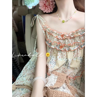 Nightdress của phụ nữ mùa hè mới ngọt ngào ren giản dị lỏng lẻo ký túc xá Homewear đồ ngủ pa65