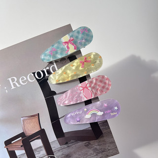 Kẹp tóc Acrylic nơ cầu vồng Hàn Quốc dành cho nữ