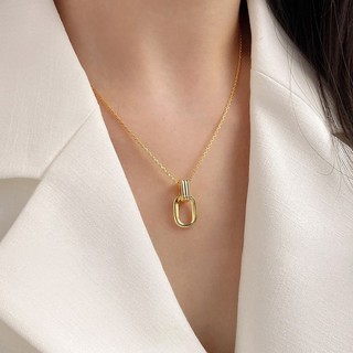 Mặt dây chuyền khối thép không gỉ Thép titan không phai Vòng cổ vàng