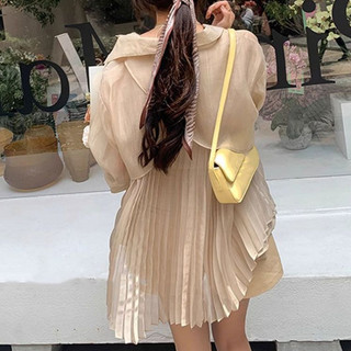 Áo sơ mi voan mỏng tay dài mùa hè Hàn Quốc dành cho nữ