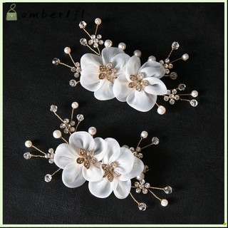 Amber1 1 PC Giày Cưới Trang Trí Nữ Kim Cương Giả Sáng Bóng Kẹp Hoa Vàng Quyến Rũ Khóa