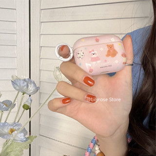 Ốp điện thoại hình chó con hoạt hình màu hồng cho AirPods Pro2 IMD Vỏ AirPodsPro AirPods 1 2 3 Apple EarPods Tai nghe Tai nghe bảo vệ 2022 Gấu anh đào