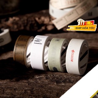 Bộ 2 dải washi tape hình cuộn băng radio kiểu cổ điển trang trí take note WA07