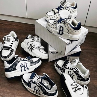 Giày Thể Thao Nữ Nam MLB Chunky Liner 3 màu NY LA Quai Dán Trắng Cổ Cao Full sz Nam Nữ Hot 2023