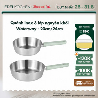 Nồi cán dài, quánh inox 3 lớp nguyên khối Edelkochen Waterway Collection 20/24cm