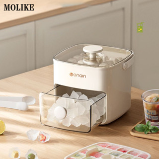 Molike Press Ice Cube Khuôn Tự Chế Hiện Vật Thực Phẩm Làm Đá Dung Tích Lớn Bảo Quản Hộp Đá Hộ Gia Đình Có Nắp