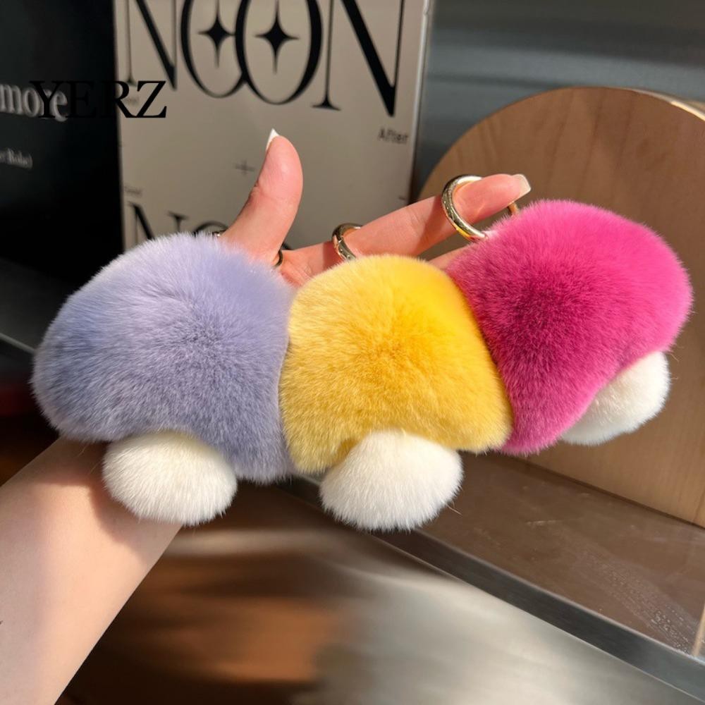 Móc khóa nấm sang trọng, Mô phỏng nấm nhồi bông sang trọng Móc khóa nấm, Sáng tạo đầy màu sắc Lông tơ hoạt hình dễ thương Mặt dây chuyền nấm lông tơ Quà tặng trẻ em