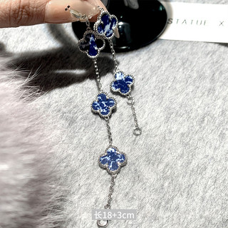  Van Cleef & Arpels / Vca French Light Luxury Peter Stone Chuỗi xương đòn cỏ bốn lá sang trọng dành cho nữ Bộ vòng cổ cỏ ba lá cổ điển thời trang cao cấp Hợp thời trang 