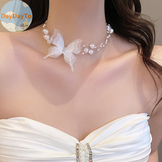 Daydayto Trắng Ngọc Trai Vòng Cổ Mũi Nữ Ngọt Ngào Giả Ngọc Trai Xương Đòn Vòng Cổ Vòng Cổ Trang Sức Cưới Quà Tặng VN