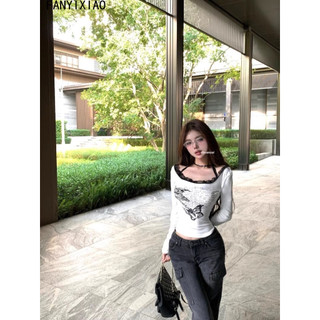 FANYIXIAO áo phông áo thun nữ croptop baby tee Vintage INS Fashion Fashion WCS2480KXB 35Z240830