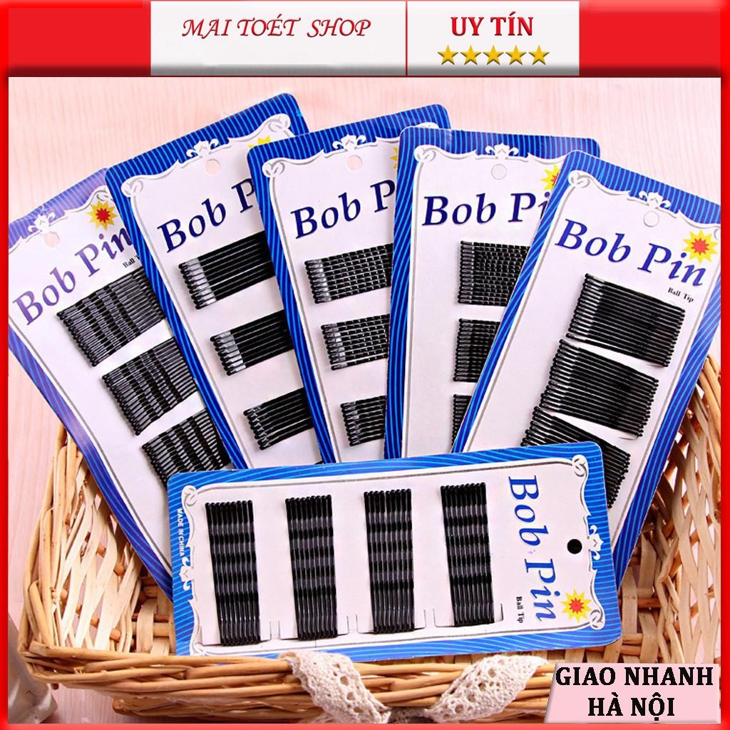 Vỉ kẹp tóc 60 cái ghim tăm đen