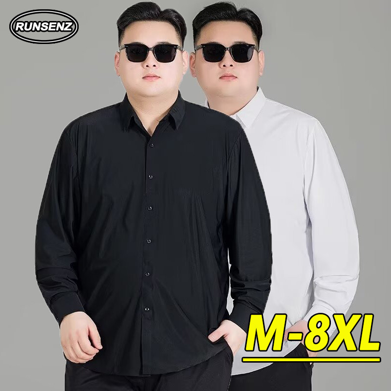 M-8xl Cơ Bản Hàn Quốc Áo Sơ Mi Dài Tay Nam Đơn Giản Thường Ngày Rời Công Sở Plus Size Áo Sơ Mi