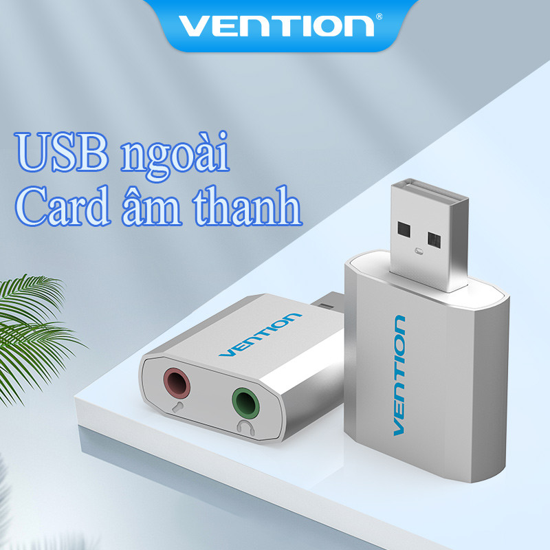 Vention USB A To 3.5mm Adapter Bộ chuyển đổi nam USB A Sang 3,5 mm, Bộ chuyển đổi giắc cắm cáp Aux 3.5mm - Hàng Chính Hãng