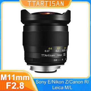  Ttartisan 11mm F2.8 Full Fame Fisheye Ống kính lấy nét thủ công góc rộng dành cho Leica M Leica Sigma L Canon RF EOS R Nikon Z Sony E 
