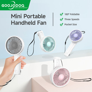 Quạt mini Goojodoq 3 tốc độ có thể gập lại quạt cầm tay nhỏ cầm tay đi kèm dây buộc