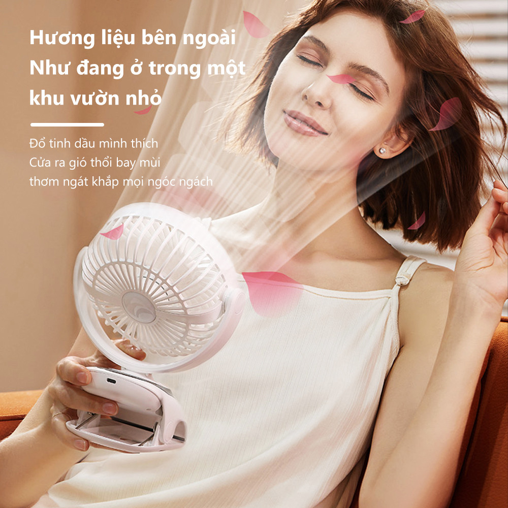 Quạt USB Goojodoq 3000MAh Bàn Xoay Mini Kẹp Di Động Màn Hình LED Di Động 5tốc độ | BigBuy360 - bigbuy360.vn