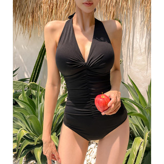  Gwenny M-XL Áo tắm nữ gợi cảm cổ chữ V du lịch đi biển bơi lội Áo tắm một mảnh Hàn Quốc 