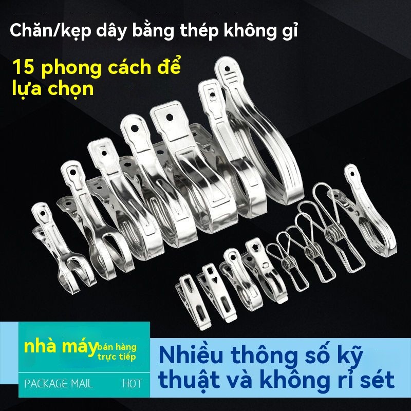 Kẹp Inox phơi đồ đa năng